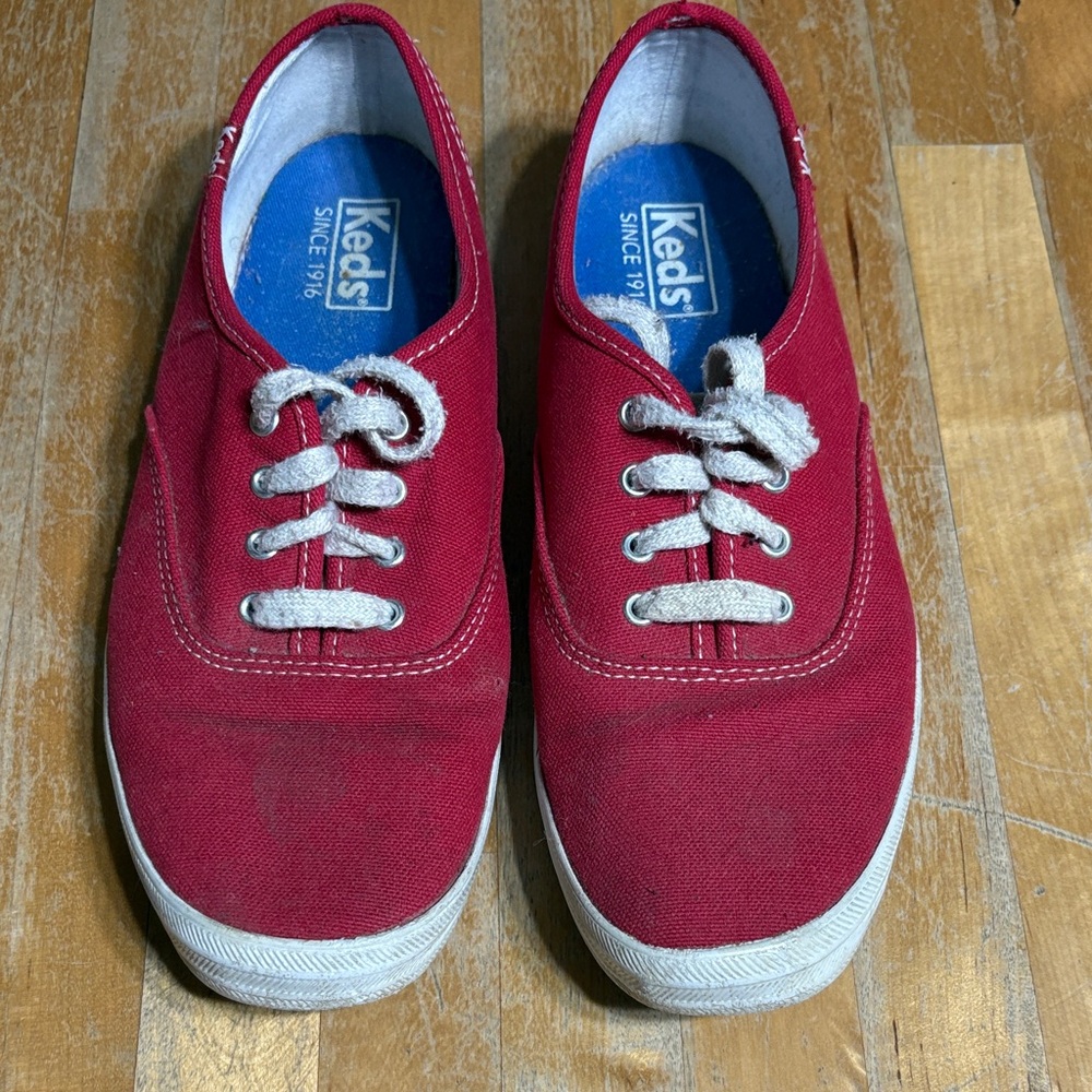 Women’s Keds Classic Lace Up Red Canvas Shoes